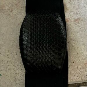 Vintage Snakeskin buckle belt Wide stretch belt adjustable Dress accessory rare